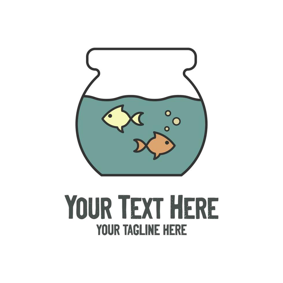 Facile minimaliste poisson pot pour aquarium icône illustration vecteur