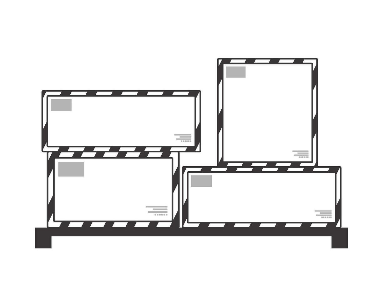 palette avec des boites. le concept de livraison de cargaison et colis. linéaire moderne style. vecteur