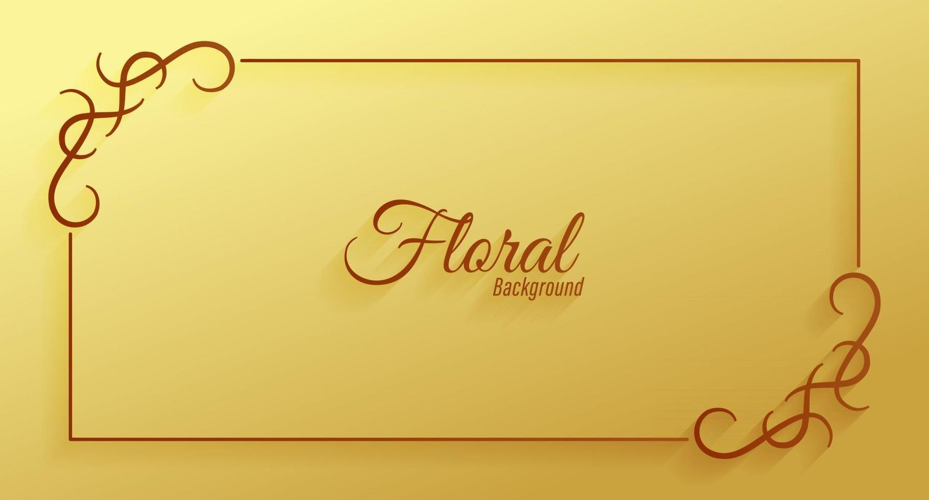 affiche de conception décorative de cadre floral ornemental or vecteur