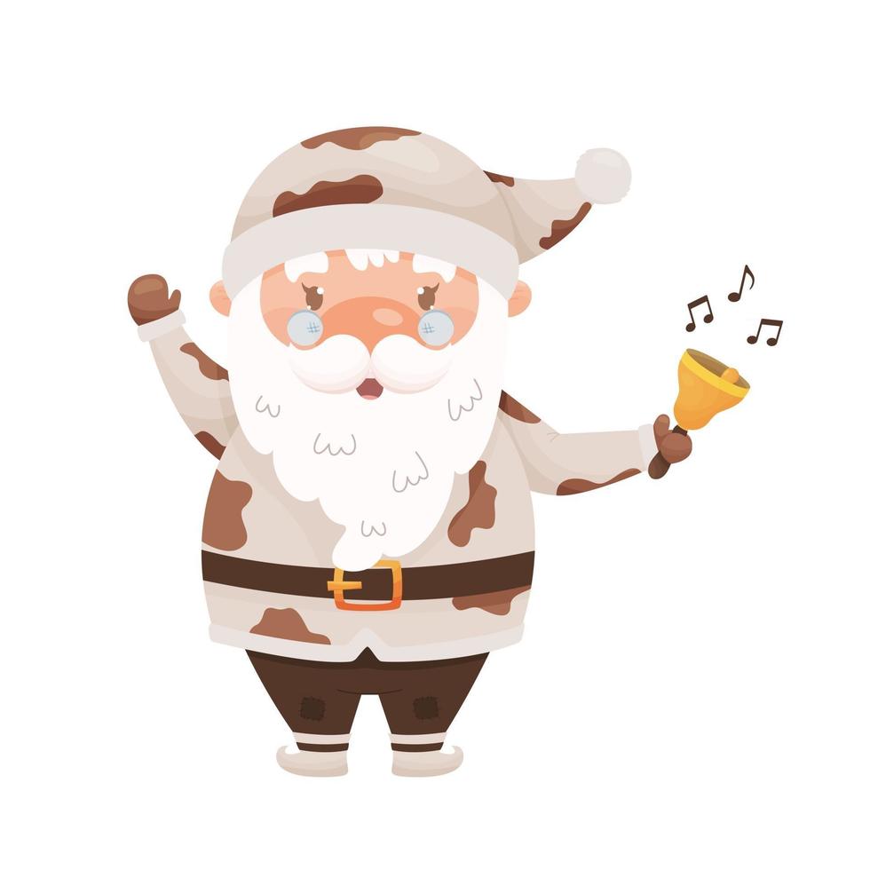 santa clause avec jingle bell vecteur