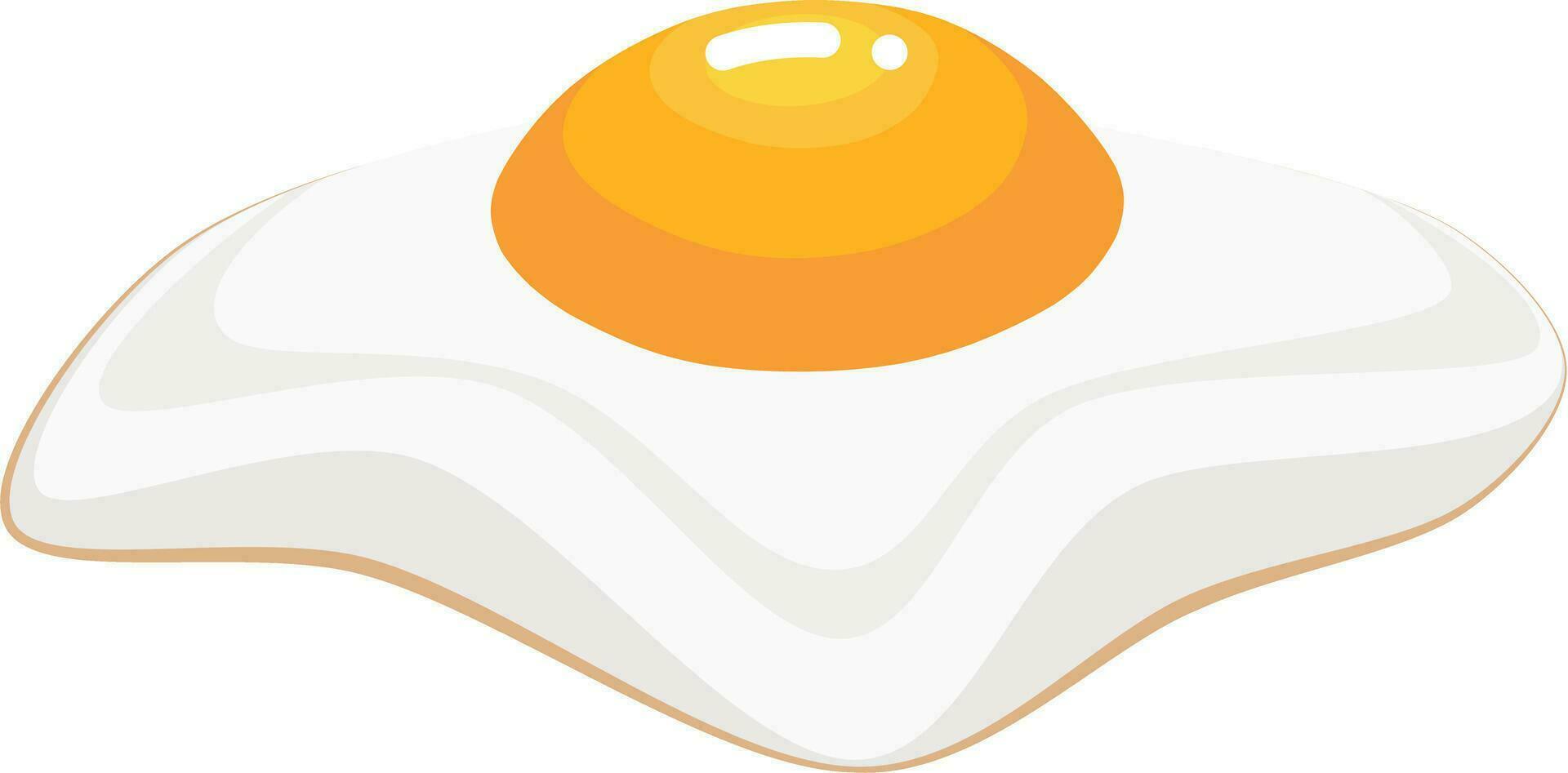 frit Oeuf un petit déjeuner clipart pente côté vue conception illustration vecteur