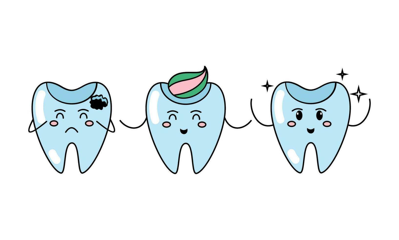 les dents brosse, dentaire, oral hygiène brosse à dents, dentifrice concept vecteur