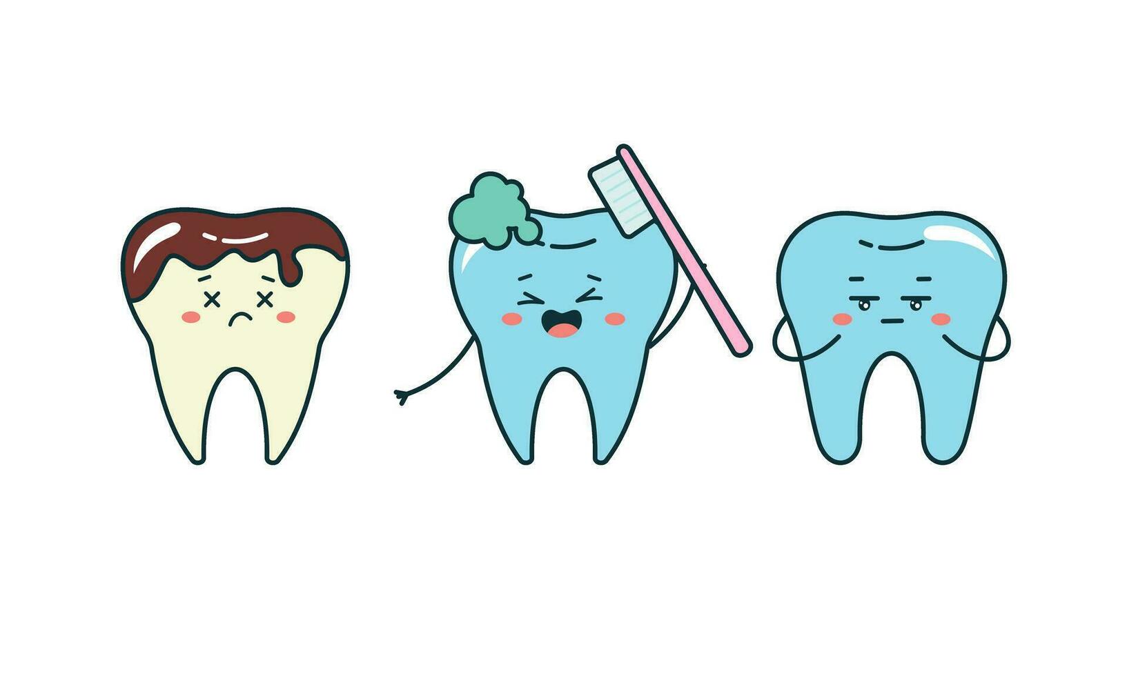 les dents brosse, dentaire, oral hygiène brosse à dents, dentifrice concept vecteur