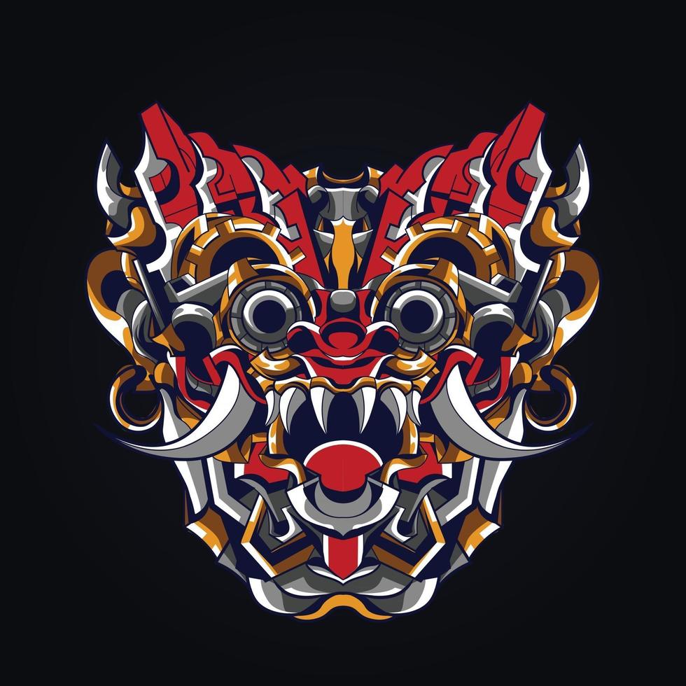 La culture balinaise indonésienne mascotte logo vector illustration