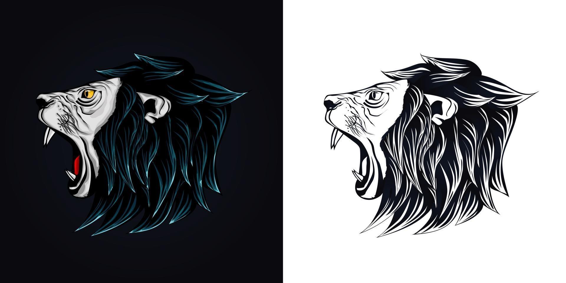 Lion mascotte en colère logo vector illustration