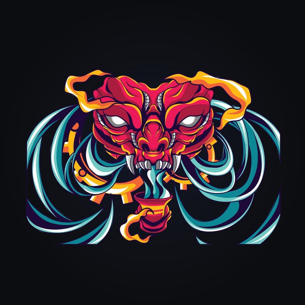 satan lumière mascotte logo vector illustration