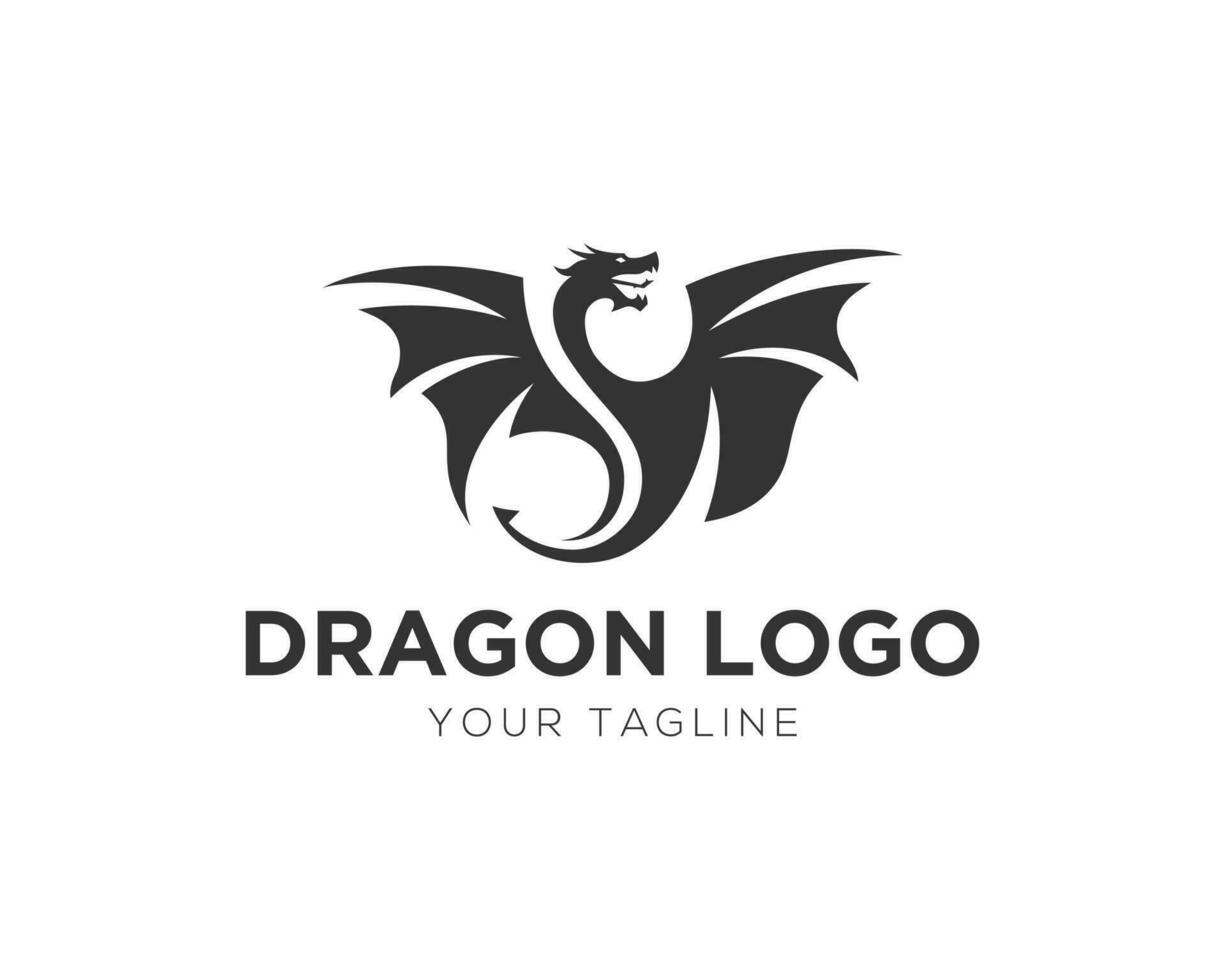 dragon mascotte logo vecteur icône illustration.