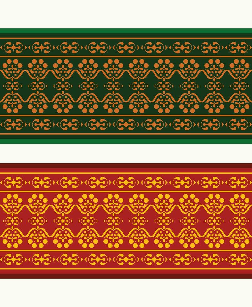 bordure de bannière au henné avec bordure colorée vecteur