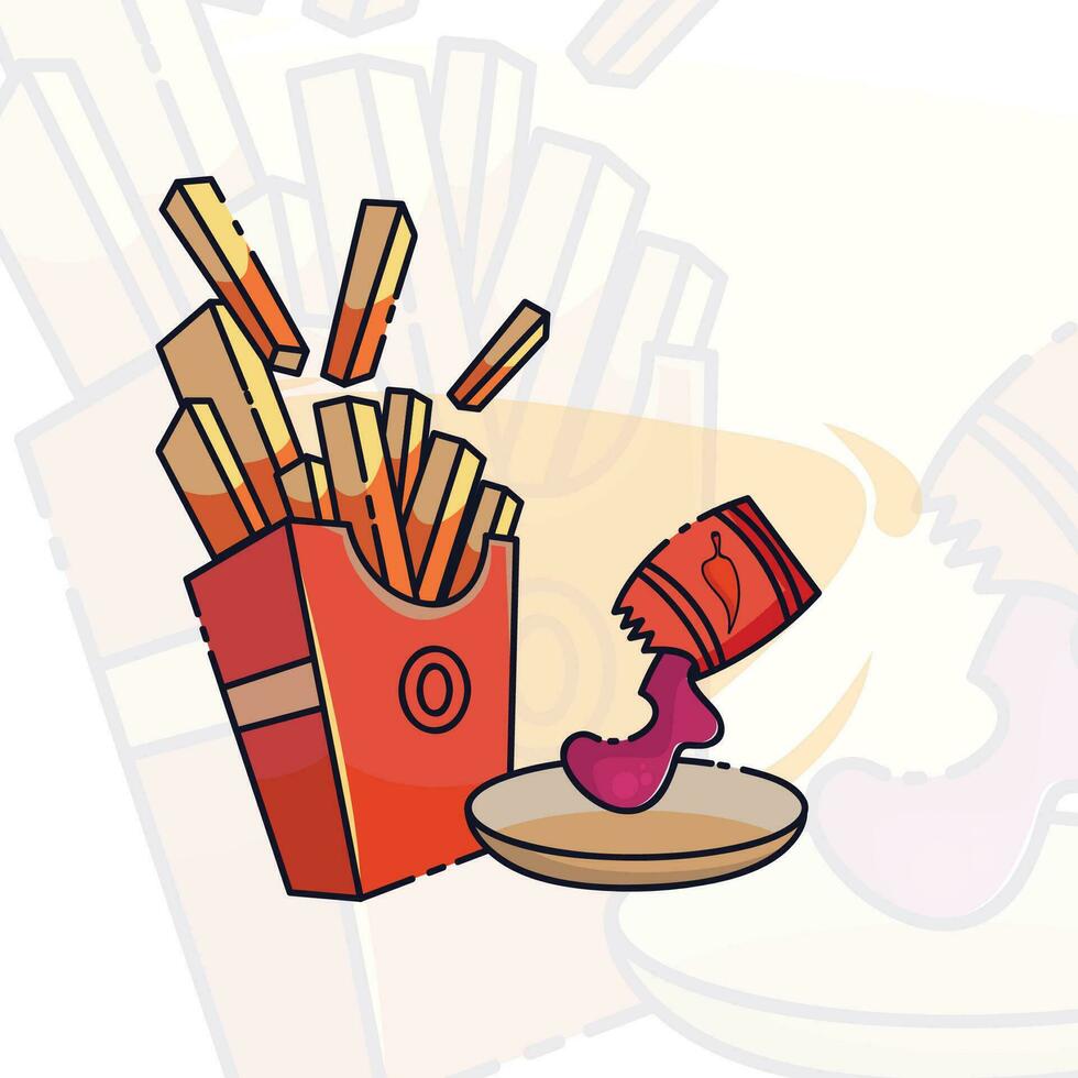 jeu d'icônes de dessin animé de restauration rapide. hamburger, hot-dog, shawarma, nouilles wok, pizza et autres pour la conception de cafés à emporter. illustration vectorielle de style plat de nourriture de rue. vecteur