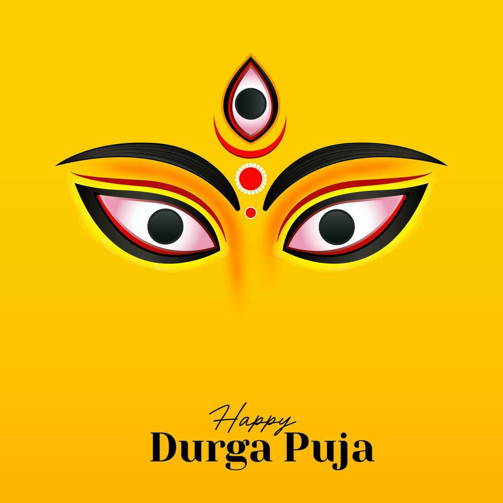 déesse maa durga visage dans content durga puja, dusséhra, et navratri fête concept pour la toile bannière, affiche, social médias poste, et prospectus La publicité vecteur