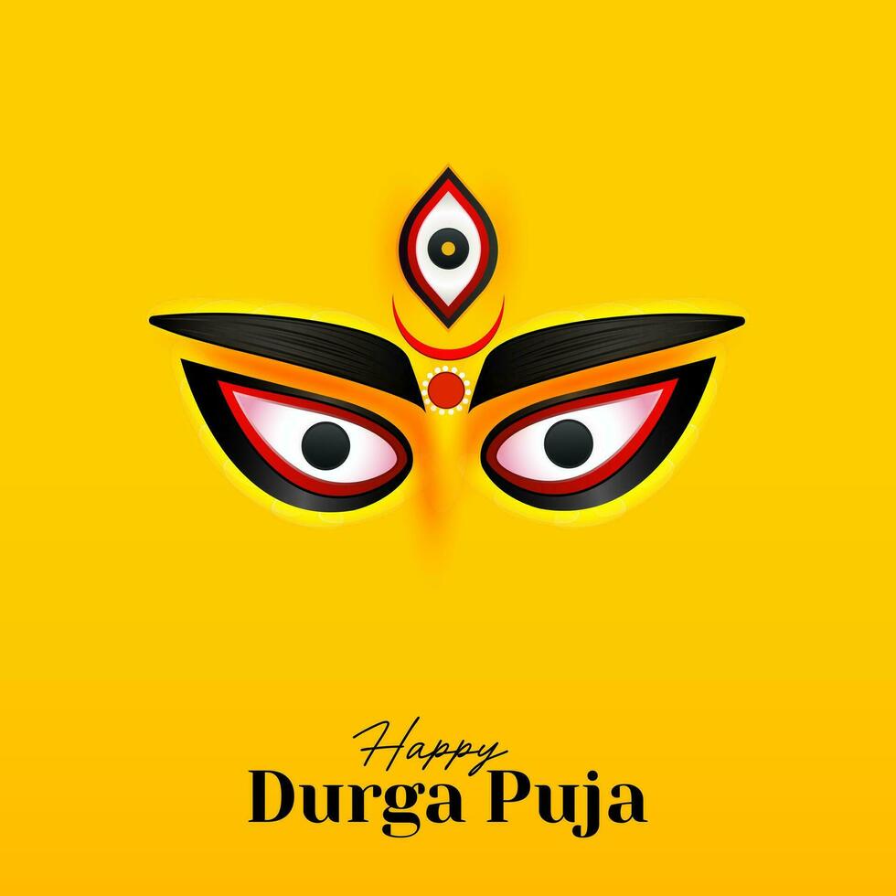 déesse maa durga visage dans content durga puja, dusséhra, et navratri fête concept pour la toile bannière, affiche, social médias poste, et prospectus La publicité vecteur