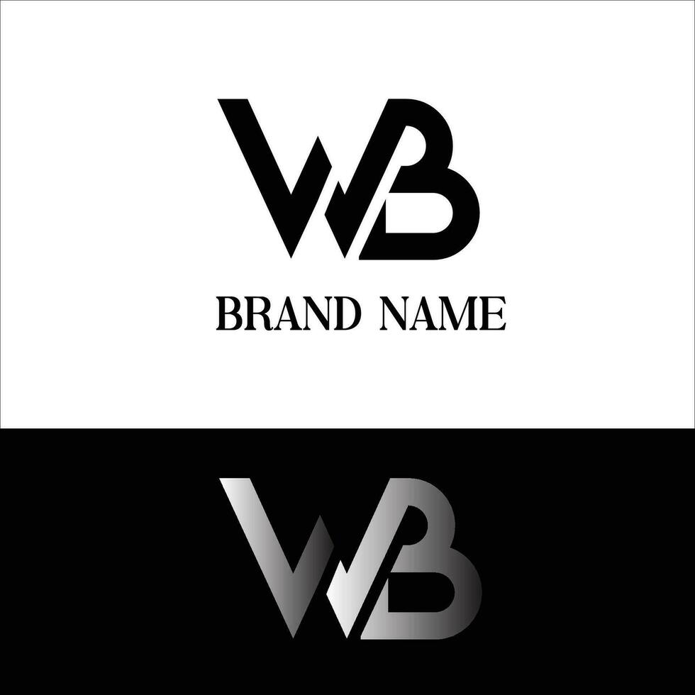 wb initiale lettre logo vecteur