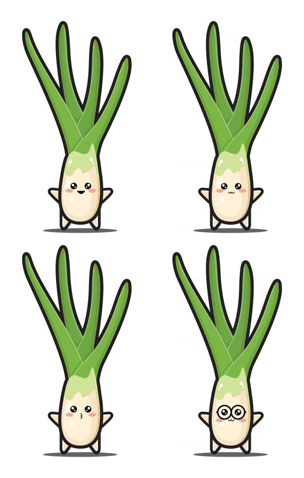 prime de conception kawaii de légumes de dessin animé mignon vecteur