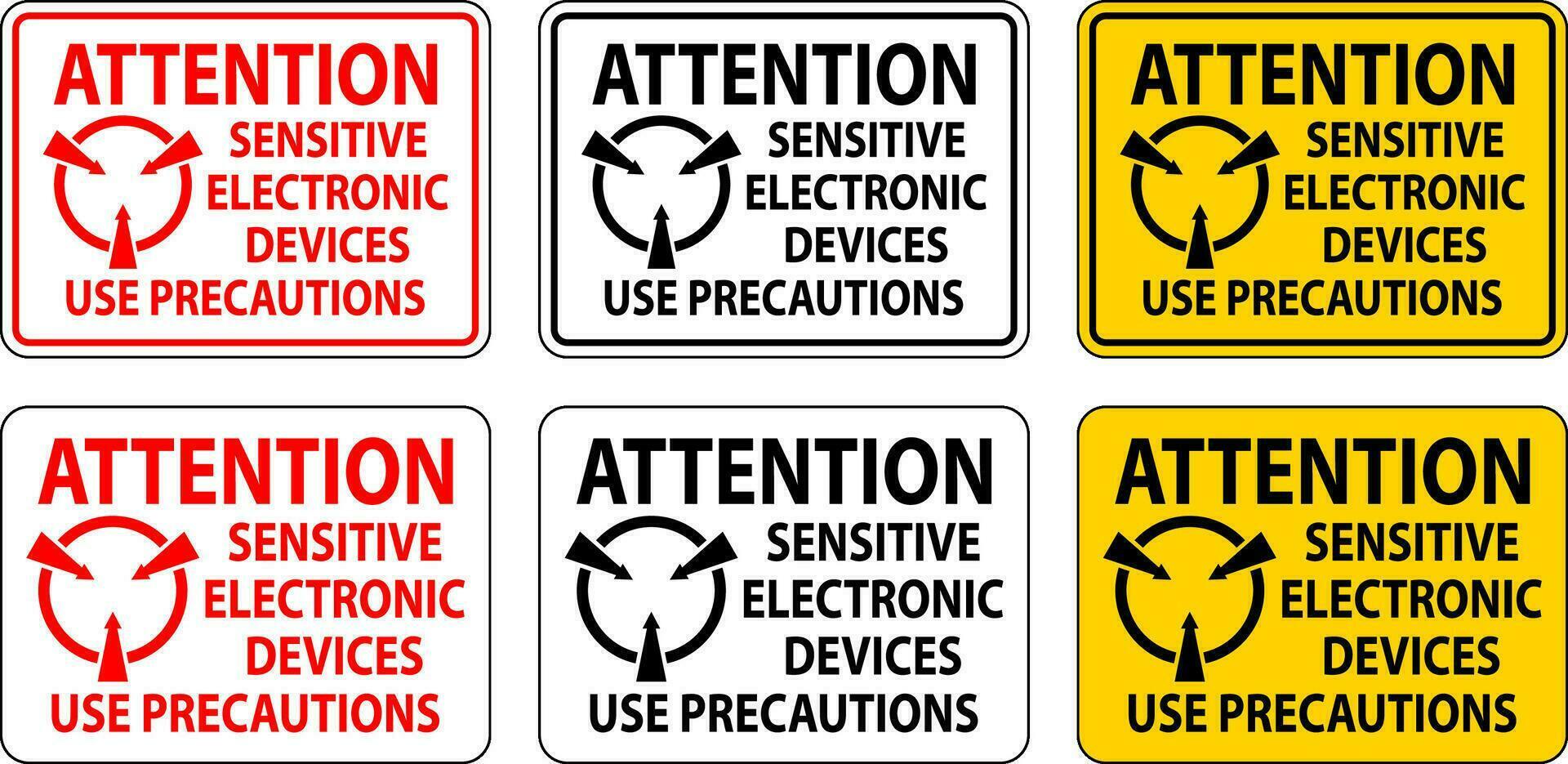 statique avertissement signe attention - sensible électronique dispositifs utilisation précautions vecteur