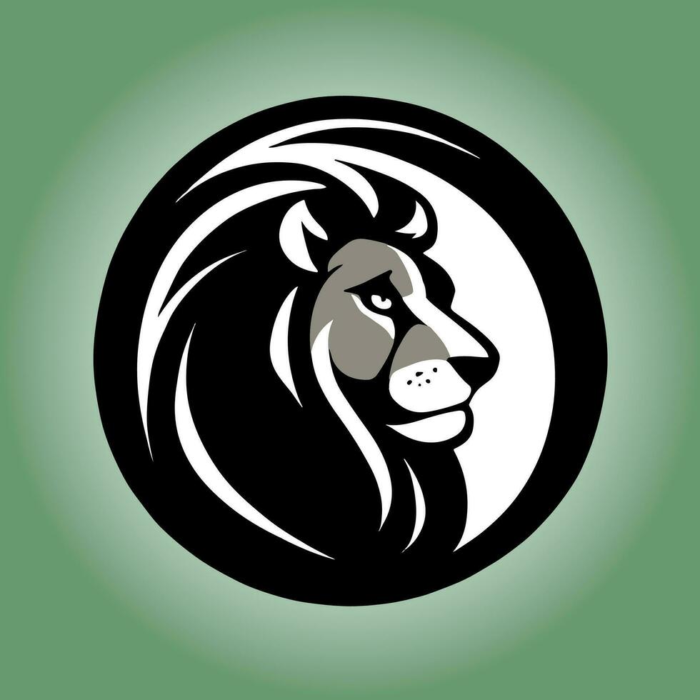 courageux Lion tête mascotte logo silhouette vecteur