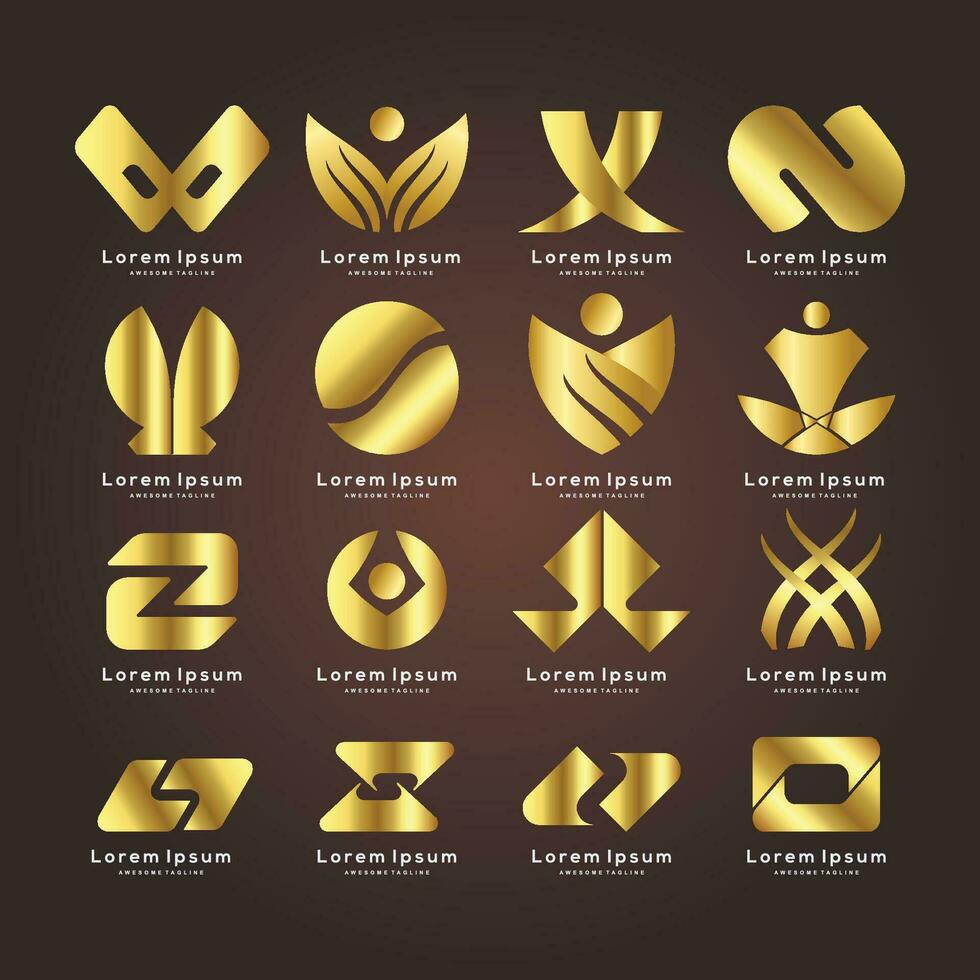 gratuit vecteur luxe d'or logo collection