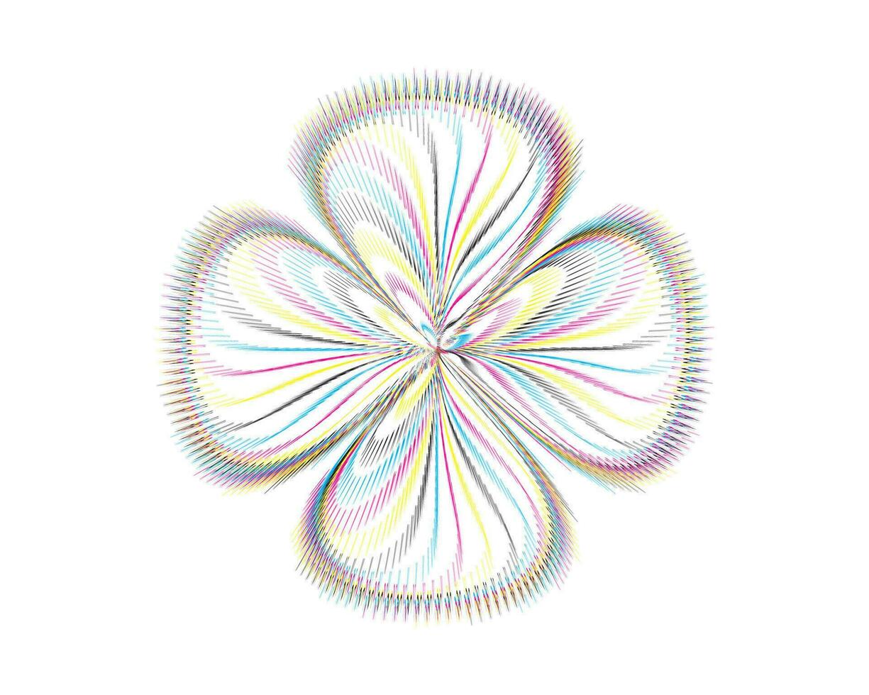 une coloré fleur avec points sur blanc arrière-plan, cmyk demi-teinte point effet vecteur