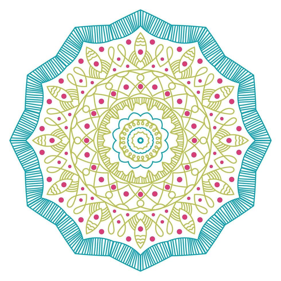 mandala vecteur tricolore Facile abstrait fleur rond