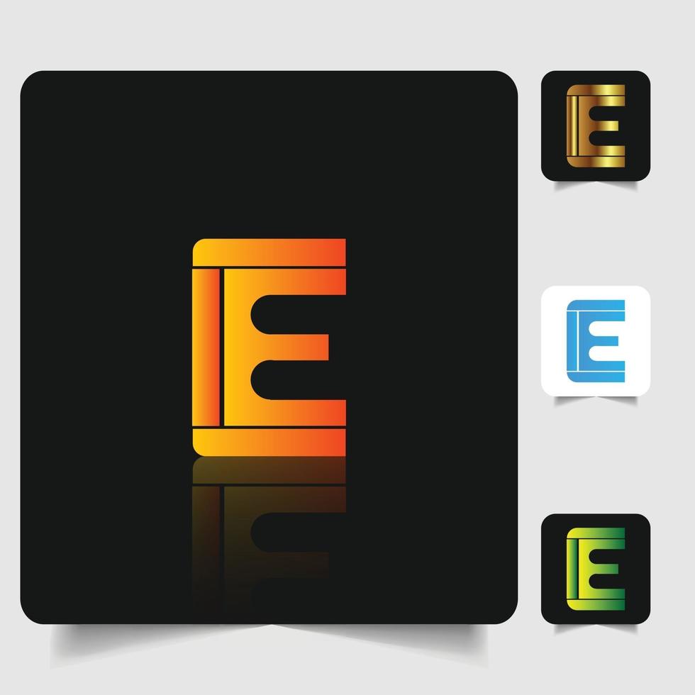 lettre e logo design dégradé abstrait professionnel vecteur