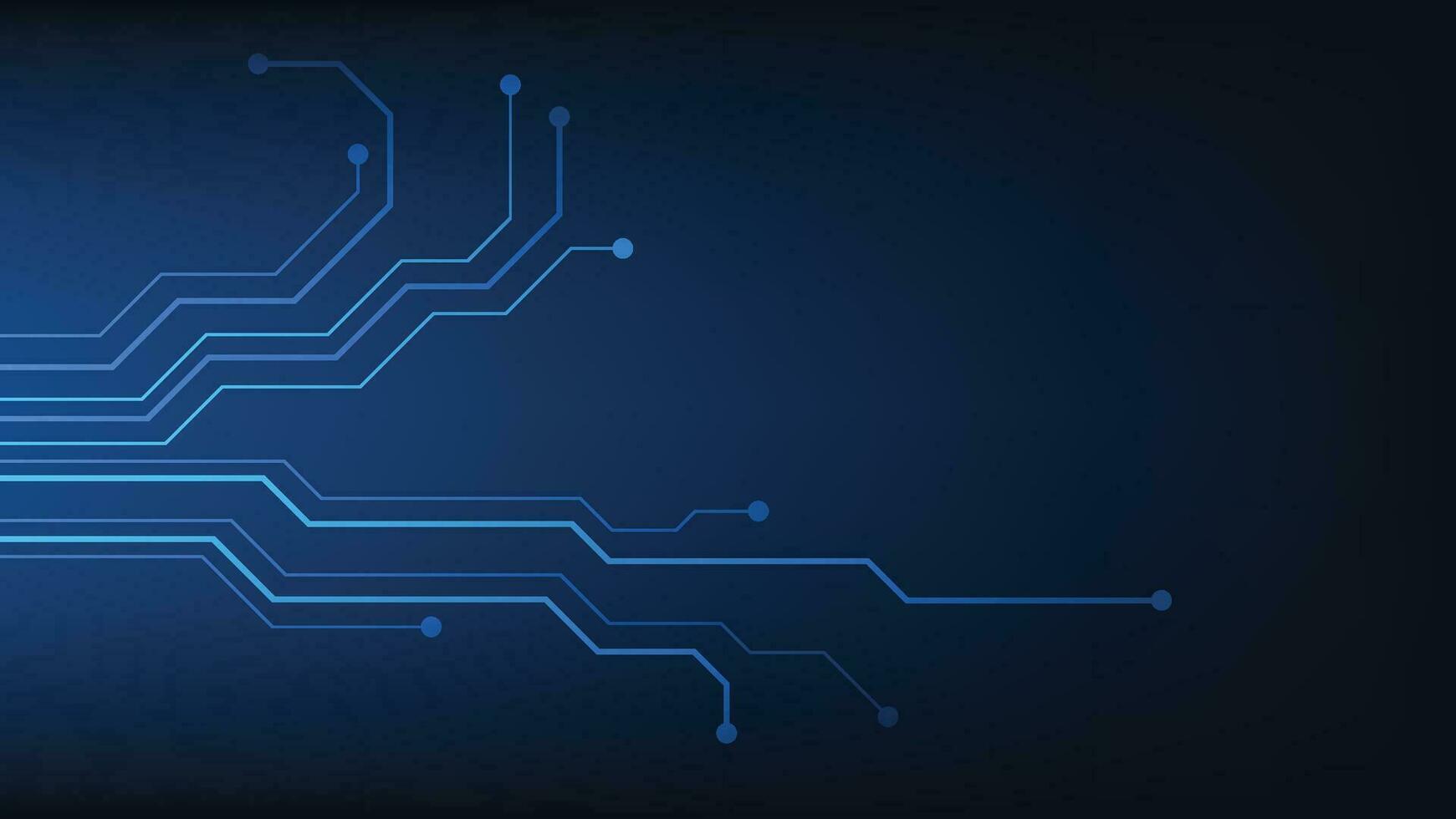 carte de circuit imprimé numérique de haute technologie. pad ai et lignes électriques connectées sur fond d'éclairage bleu. concept d'élément de conception de technologie futuriste vecteur