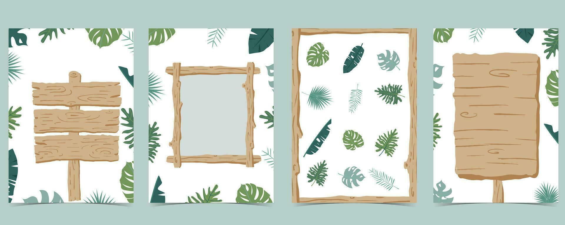 bois Cadre collection de safari background.editable vecteur illustration pour anniversaire invitation, carte postale