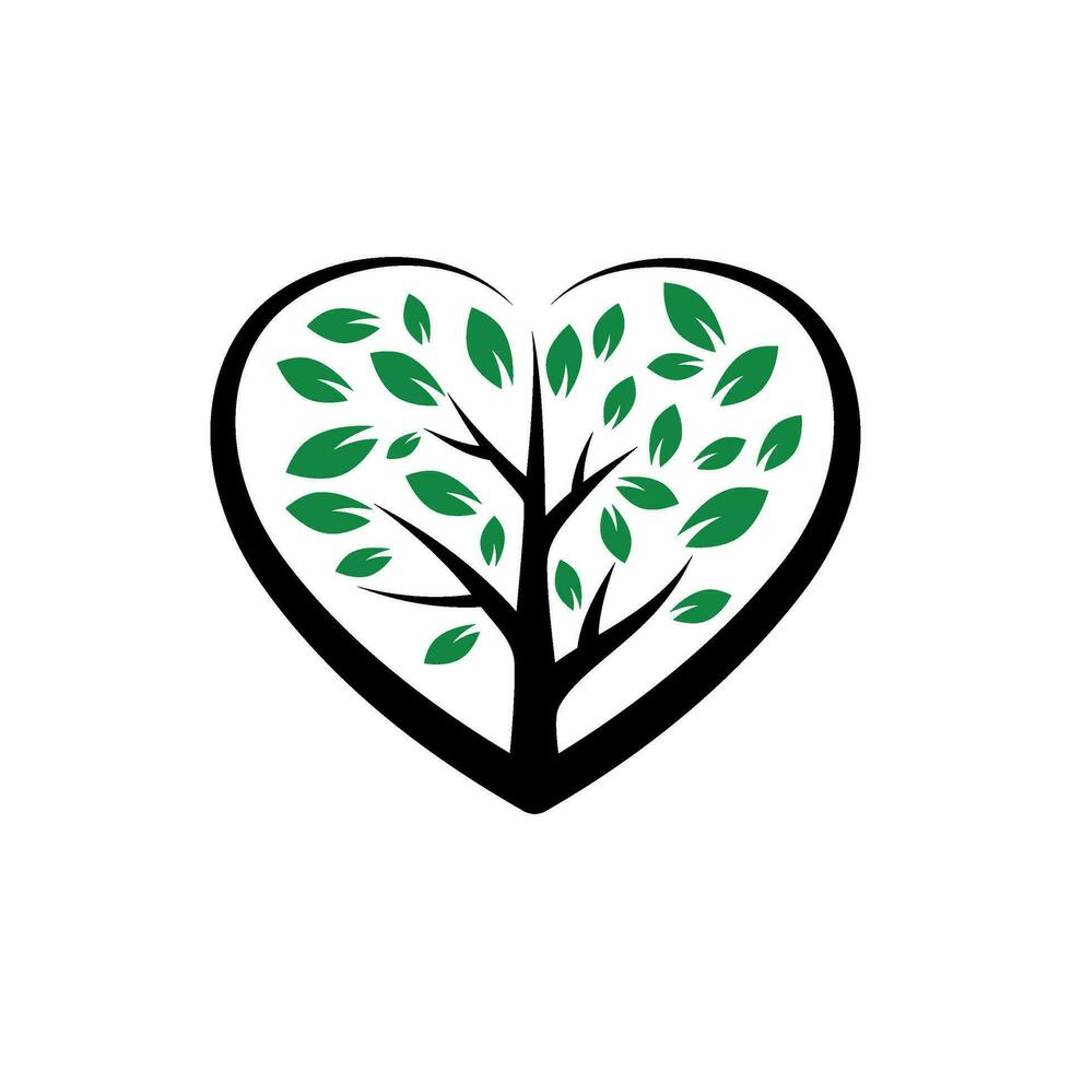 vecteur en forme de coeur arbre logo