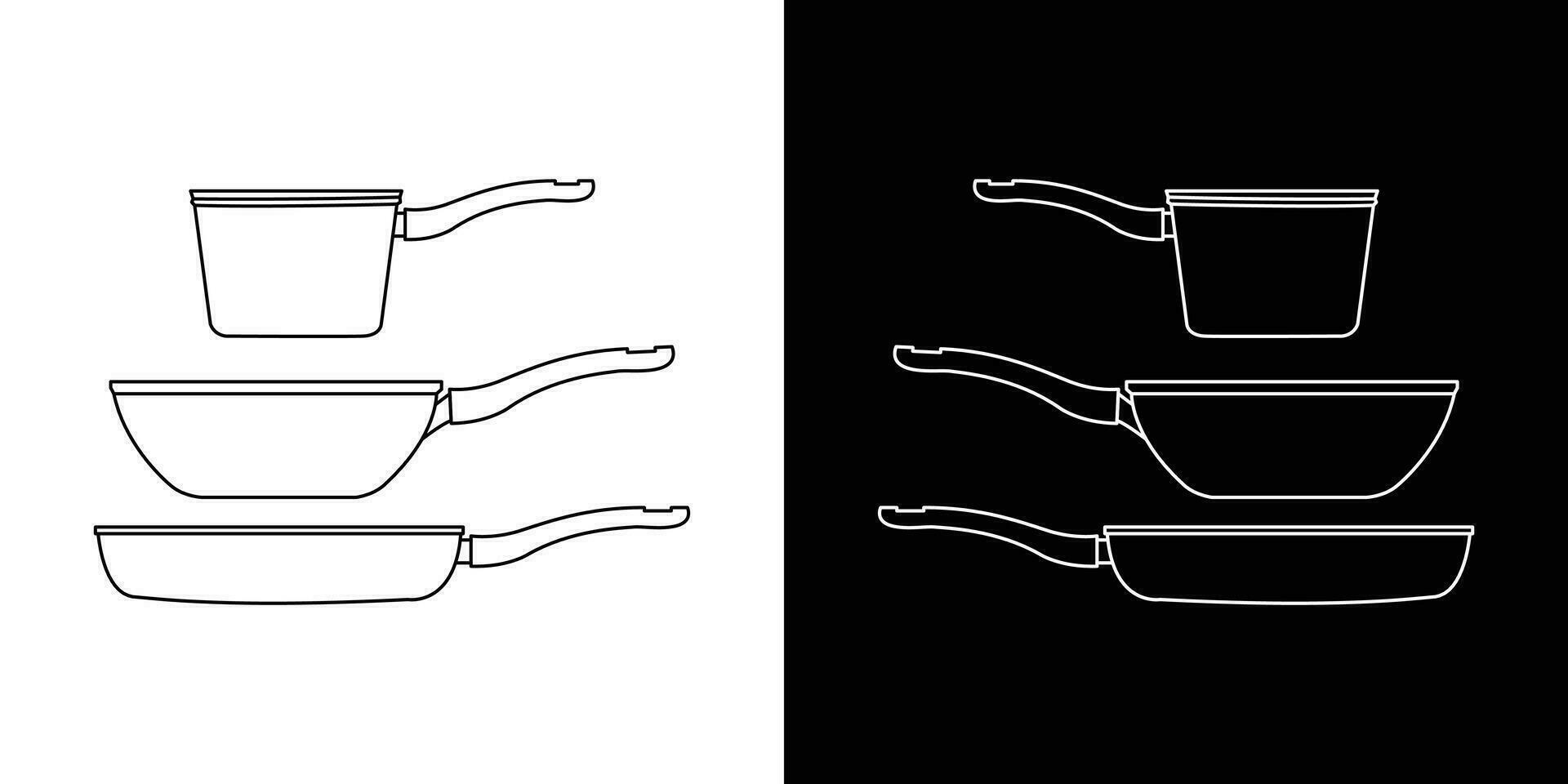 une collection de cuisine marmites. ustensiles de cuisine ensemble de vecteur cuisine ustensiles