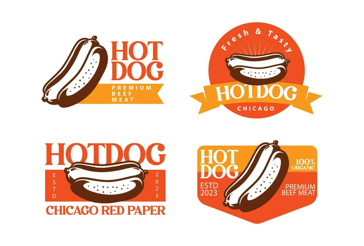 Hot-dog logo modèle vecteur