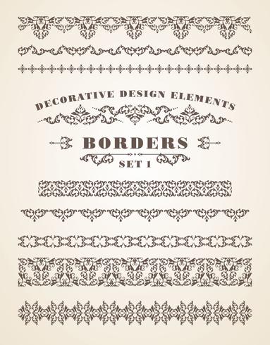 Frontières d&#39;ornements de vecteur. Éléments de design décoratifs. vecteur