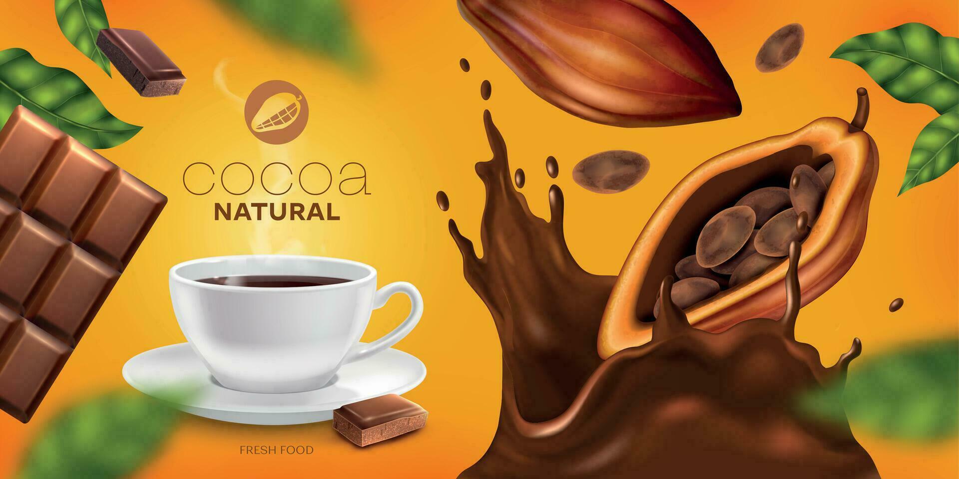 cacao horizontal affiche vecteur
