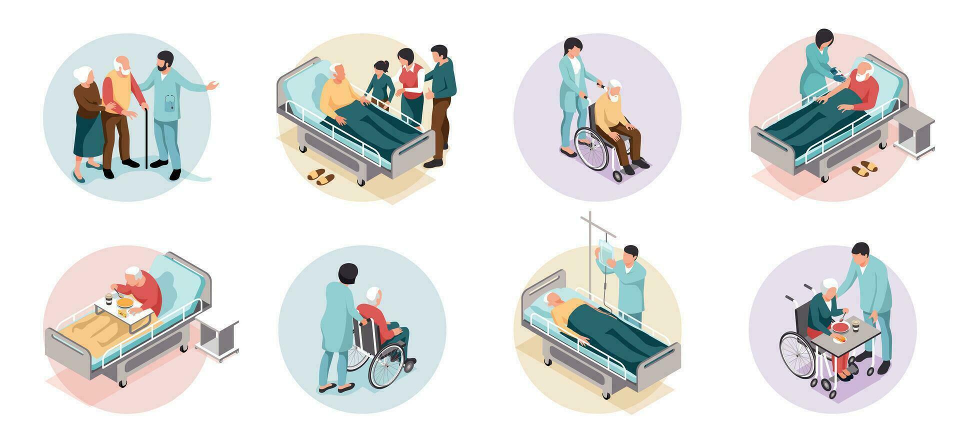 personnes âgées gens hôpital compositions vecteur