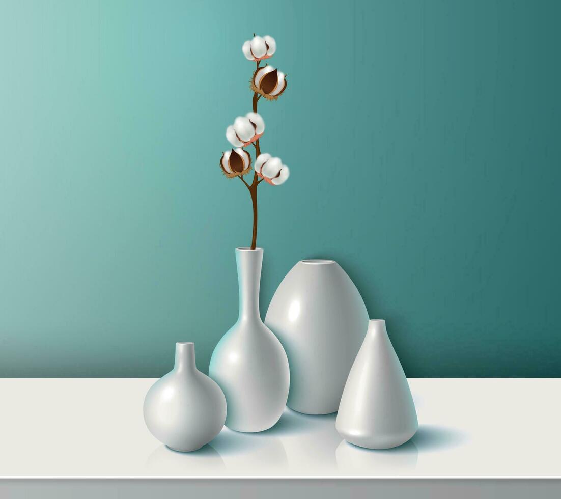 porcelaine des vases réaliste illustration vecteur