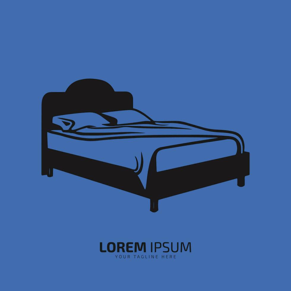 une logo de lit, lit icône, confortable lit vecteur silhouette isolé conception