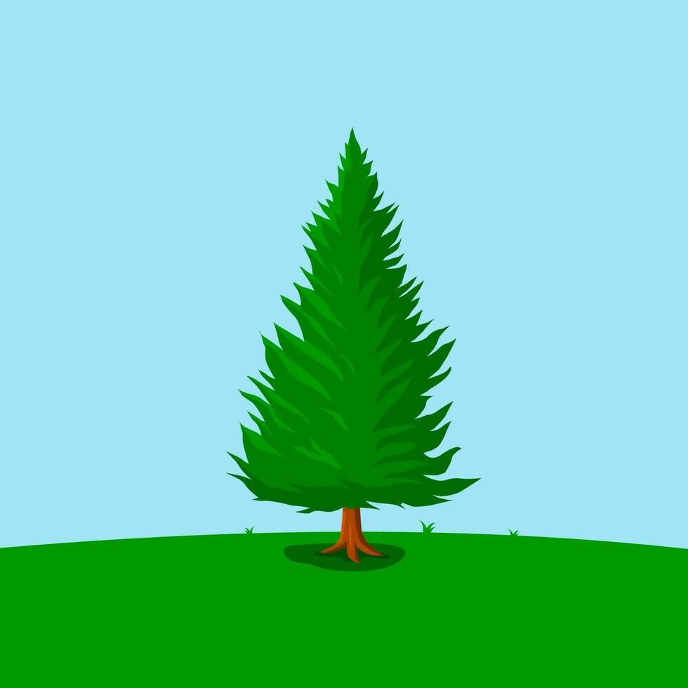 pin arbre illustration. illustration de une gros pin arbre vecteur