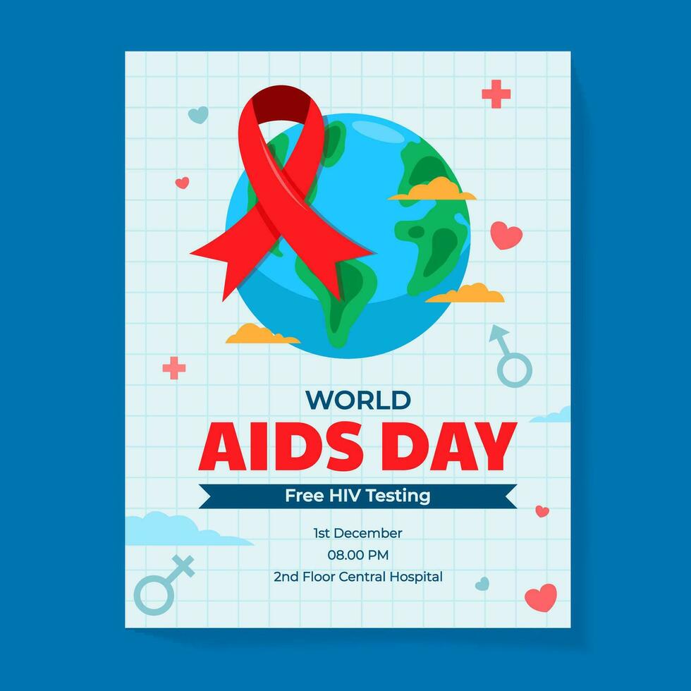 publication affiche conception de monde sida journée vecteur