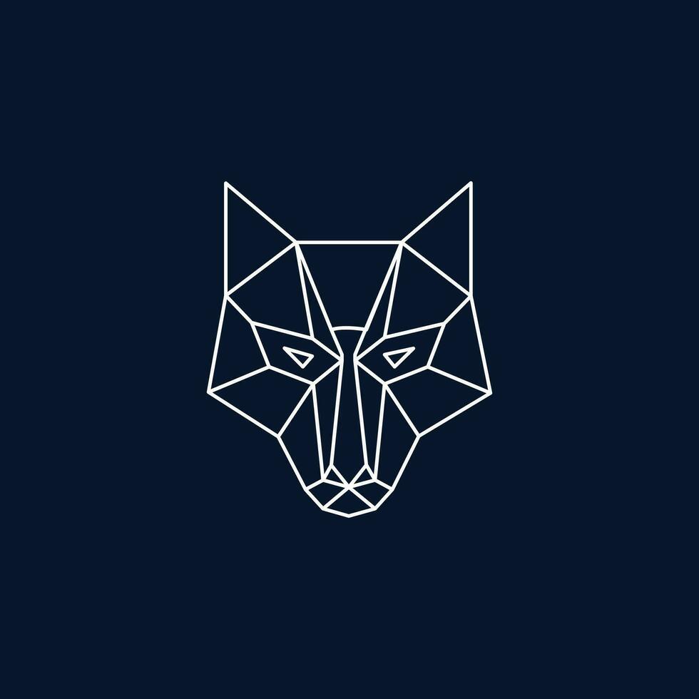Loup minimal géométrique logo conception vecteur