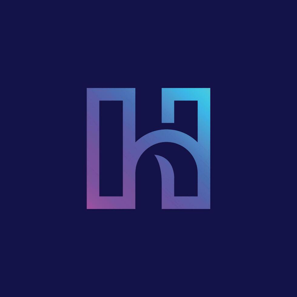 modèle vectoriel de conception de logo de lettre h initiale. monogramme et illustration d'icône de lettres alphabet créatif