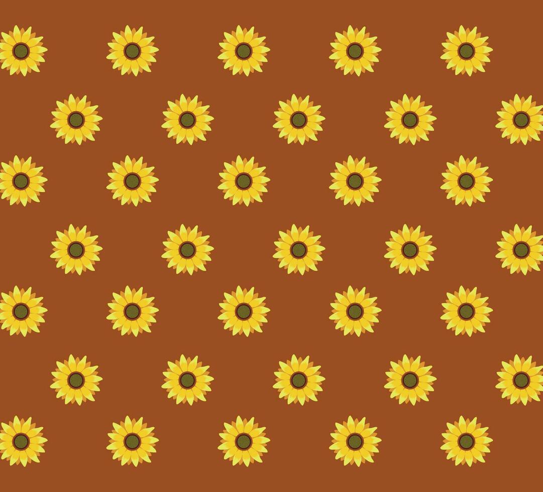 sans couture modèle de magnifique Jaune tournesols sur marron Contexte vecteur