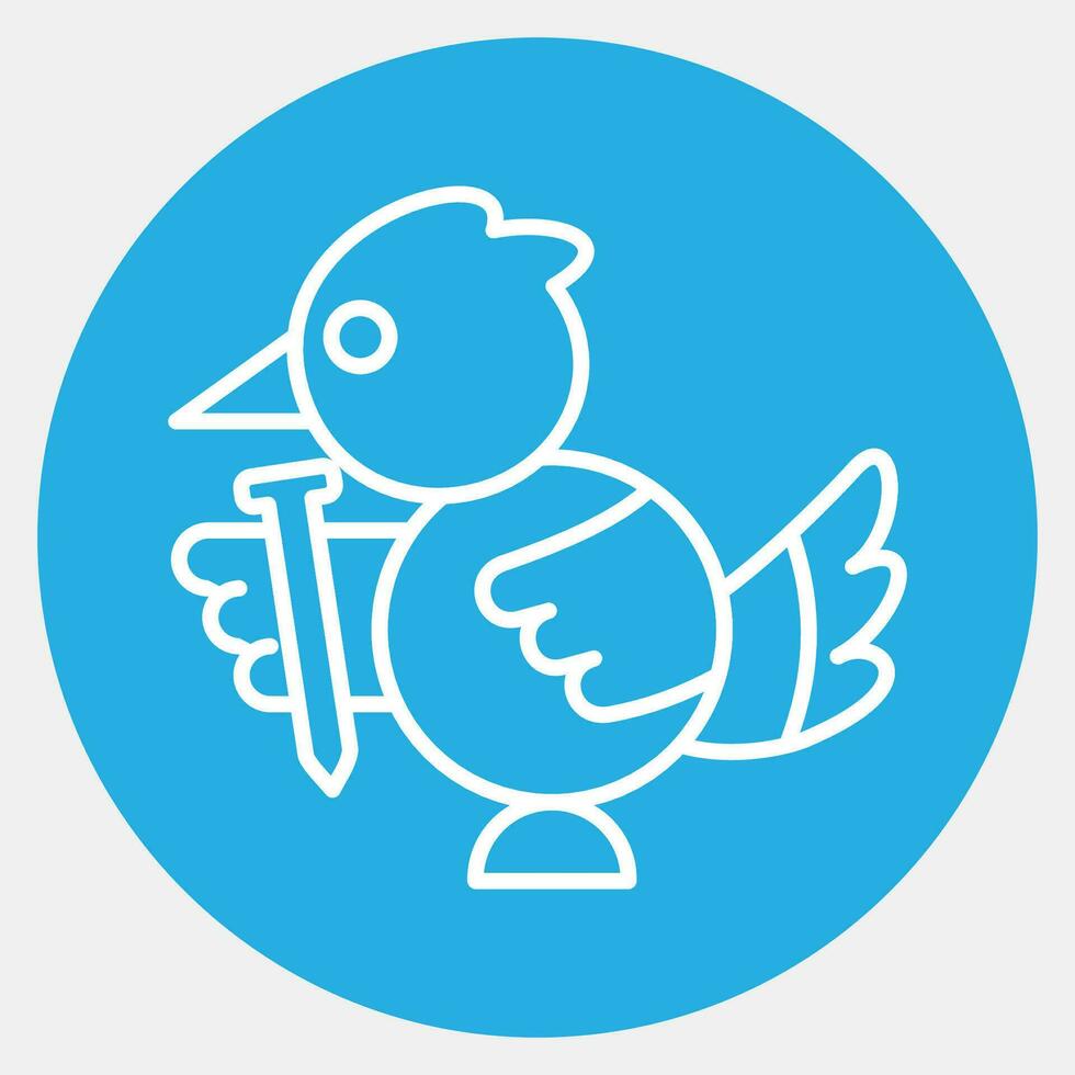 icône oiseau mascotte. indonésien général élection éléments. Icônes dans bleu rond style. bien pour impressions, affiches, infographies, etc. vecteur