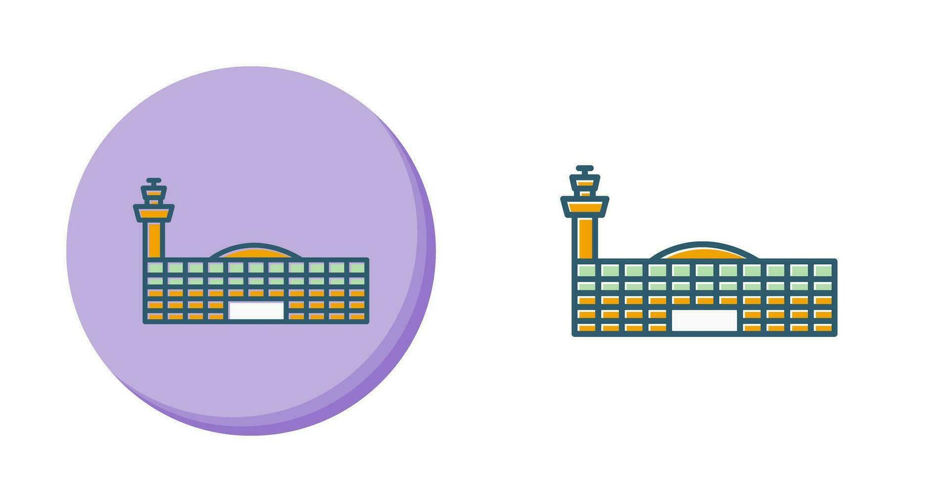 icône de vecteur de bâtiment d'aéroport