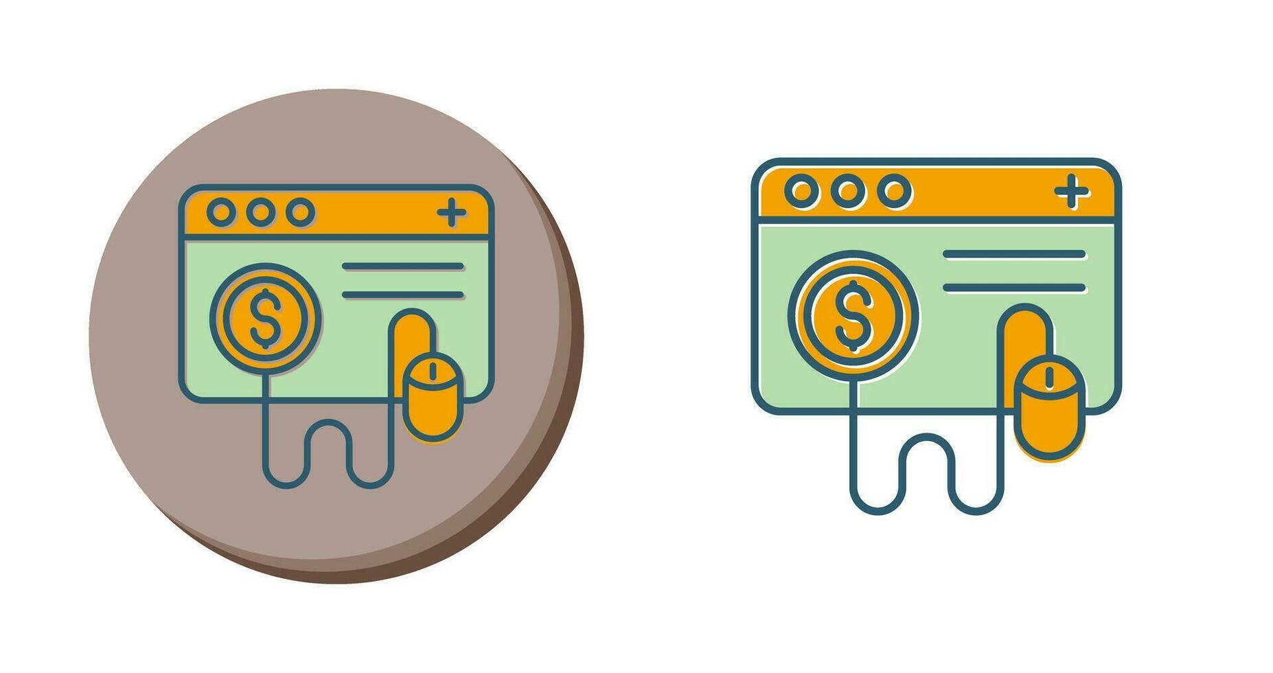 icône de vecteur de paiement par clic