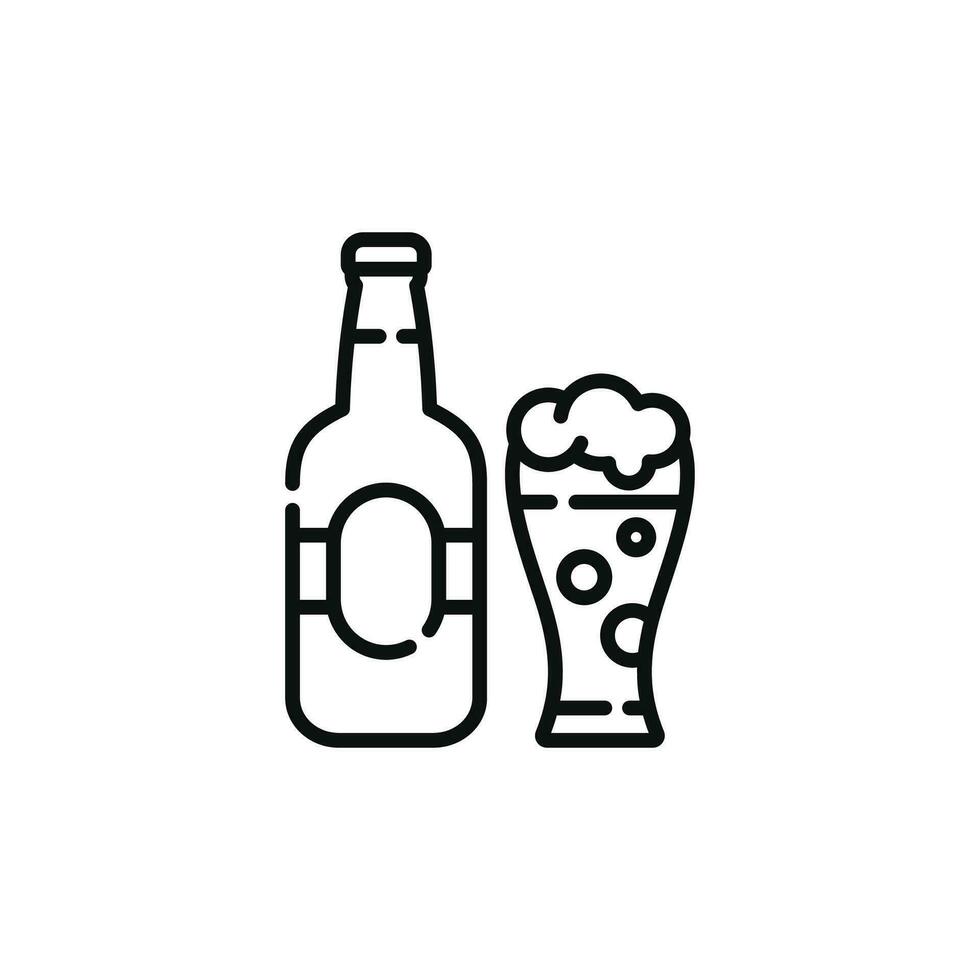 Bière ligne icône isolé sur blanc Contexte vecteur