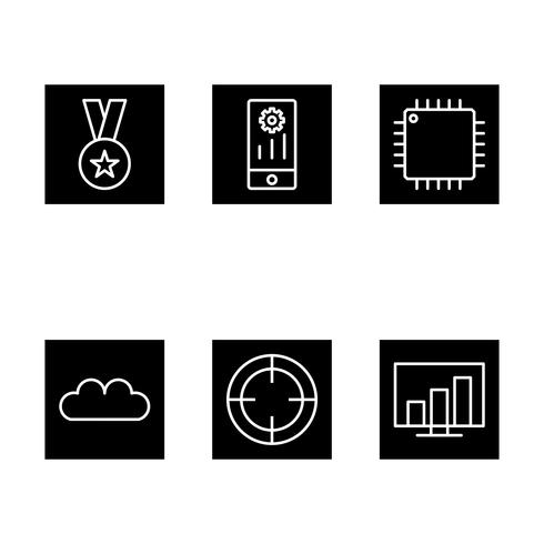 Ensemble d&#39;icônes d&#39;optimisation de moteur de recherche vecteur référencement