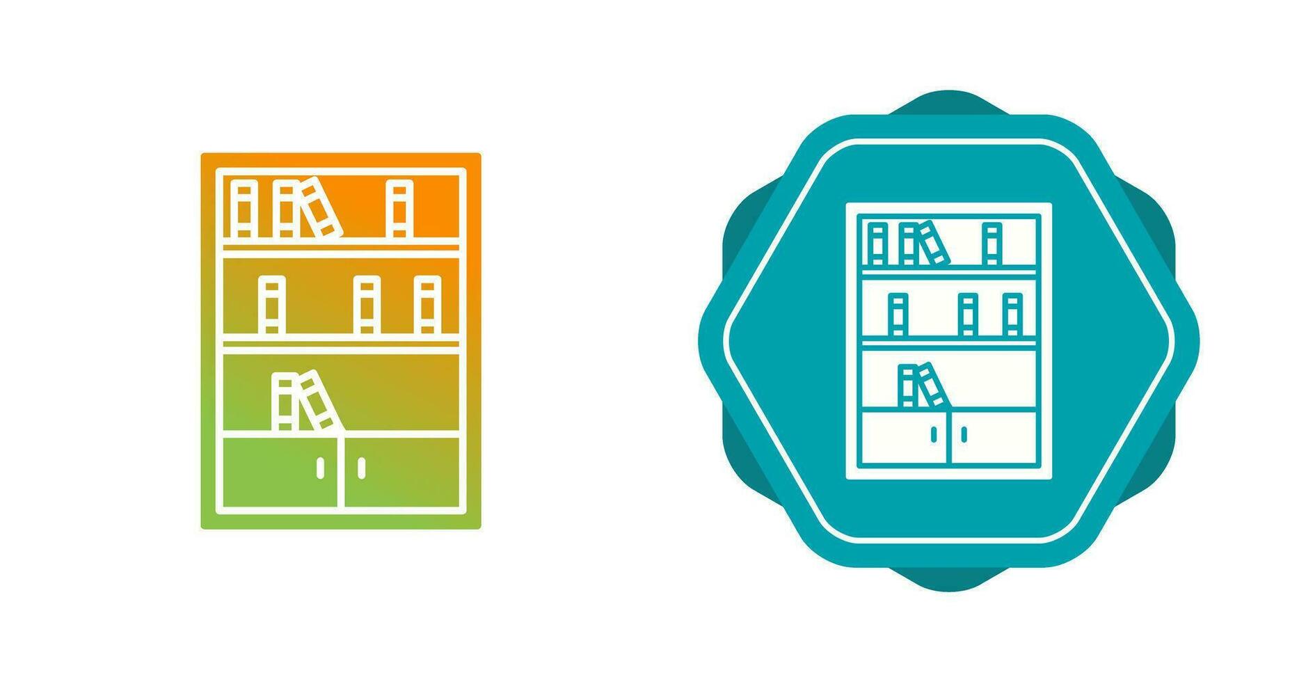 icône de vecteur d'étagère de livres