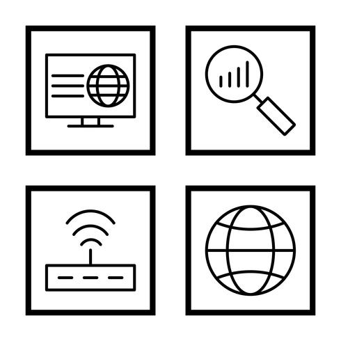 Ensemble d&#39;icônes d&#39;optimisation de moteur de recherche vecteur référencement