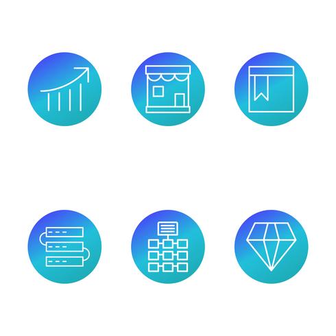 Ensemble d&#39;icônes d&#39;optimisation de moteur de recherche vecteur référencement