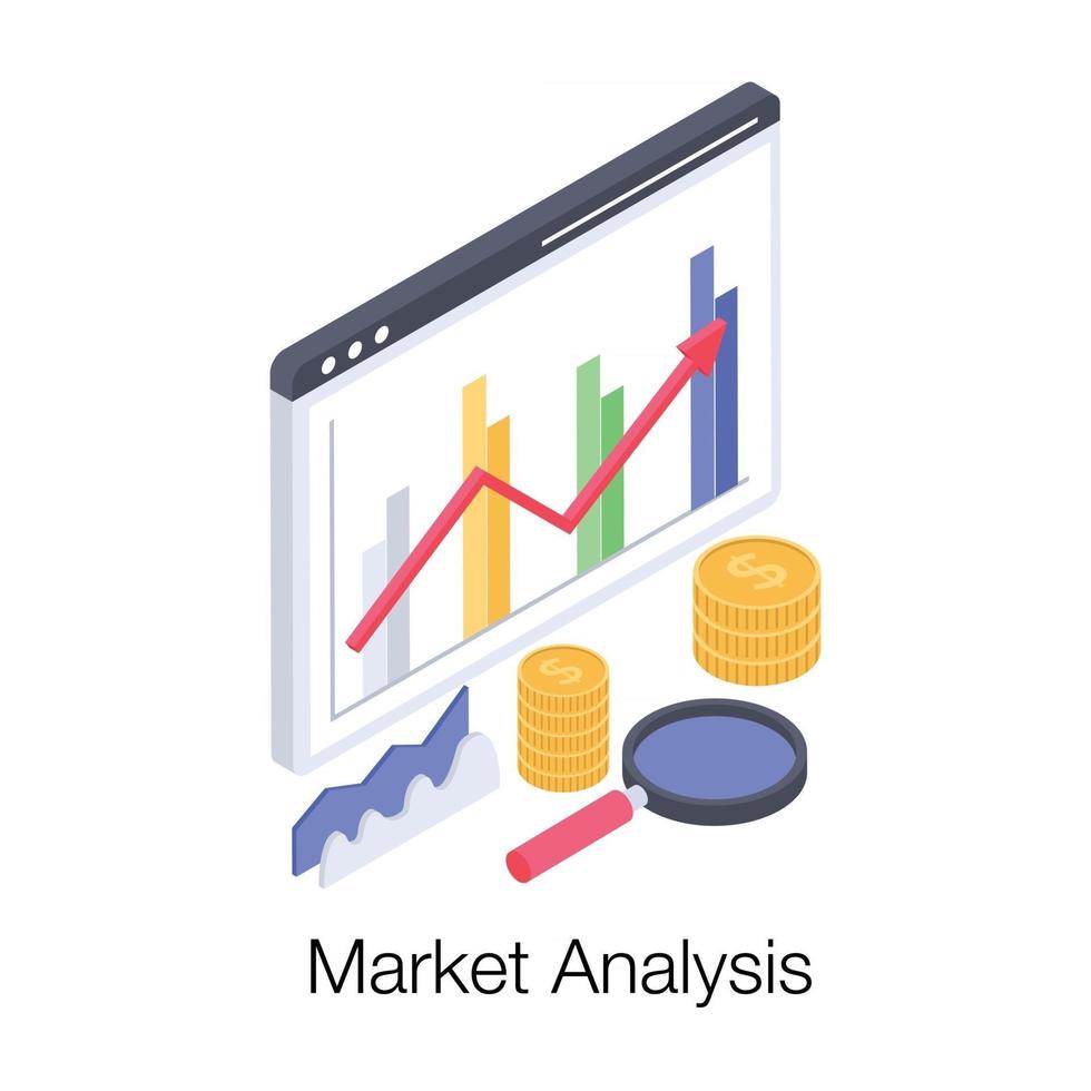 analyse de marché en ligne vecteur