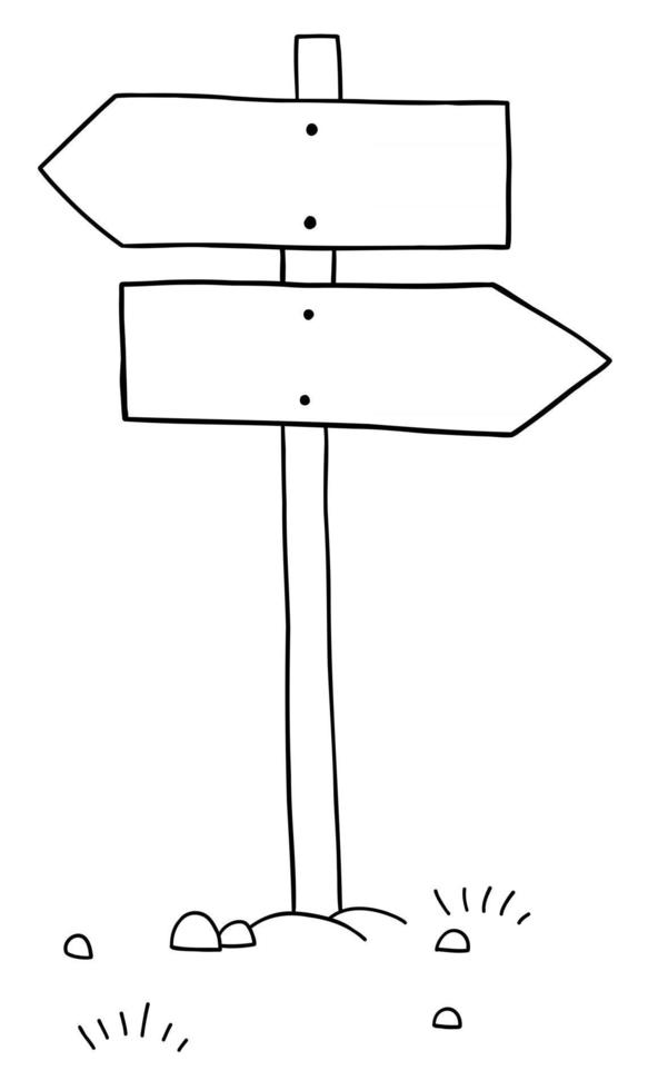 illustration vectorielle de dessin animé de panneau routier montrant deux directions différentes vecteur