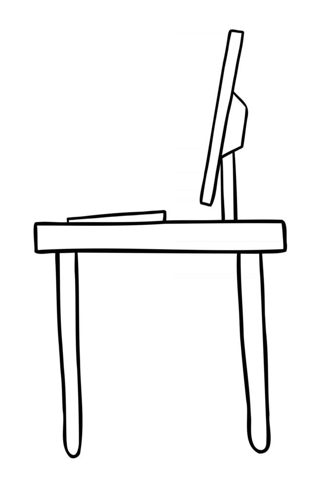 illustration de vecteur de dessin animé de bureau d'ordinateur