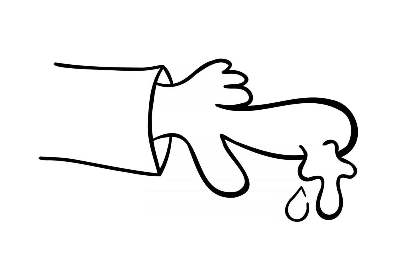 illustration de vecteur de dessin animé de saignement de doigt